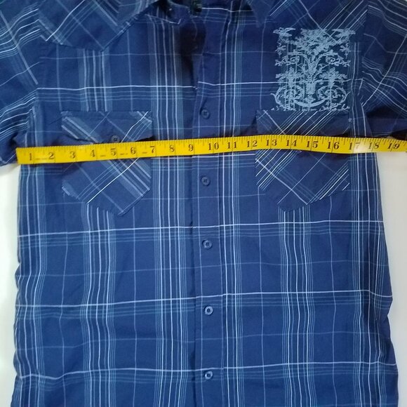 Seven Souls Embroidered Short Sleeve Button Up 100% Cotton Medium - Picture 12 of 13